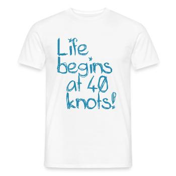 Life begins at 40 knots - Männer T-Shirt - Weiß - Vorne - AI Model Male 178 dark (178cm)