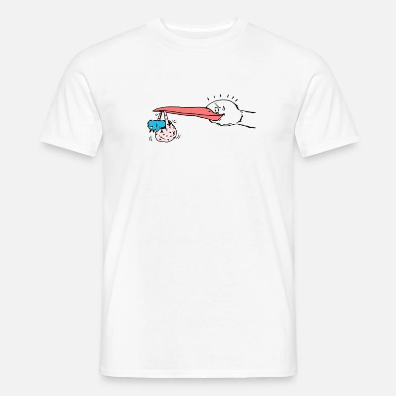 Klapperstorch und Kinder - Männer T-Shirt - Weiß