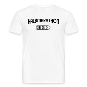 Halbmarathon Ziel 21.1 km - Männer T-Shirt - Weiß - Vorne - AI Model Male 178 dark (178cm)