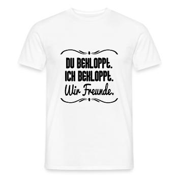 Du Bekloppt. Ich Bekloppt. Wir Freunde. - Männer T-Shirt - Weiß - Vorne - AI Model Male 178 dark (178cm)