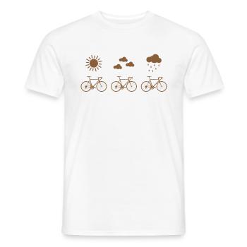 Vélo Route Vélo de montagne par tous les temps - T-shirt homme - blanc - Devant - AI Model Male 178 dark (178cm)