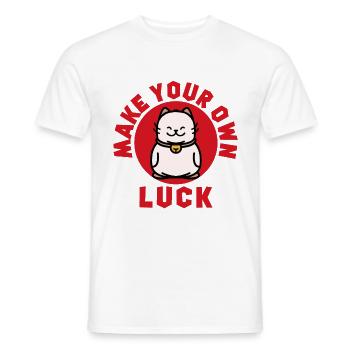 Chat chanceux Fais-toi votre propre bonheur Chine - T-shirt homme - blanc - Devant - AI Model Male 178 dark (178cm)