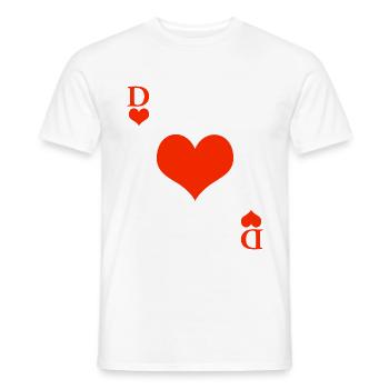Carnival & Mardi Gras Queen of Hearts Card Game - Men's T-Shirt - white - Front - AI Model Male 178 dark (178cm)