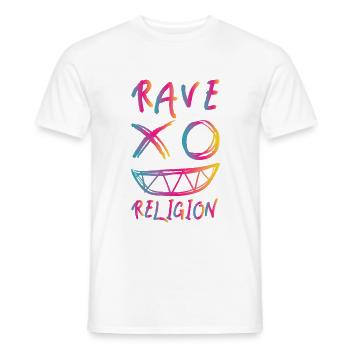 Rave religion - T-shirt homme - blanc - Devant - AI Model Male 178 dark (178cm)