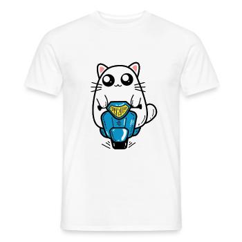 Scooter de chat - T-shirt homme - blanc - Devant - AI Model Male 178 dark (178cm)