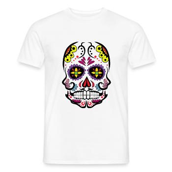 Crâne de crâne de sucre - Jour des morts - T-shirt homme - blanc - Devant - AI Model Male 178 dark (178cm)