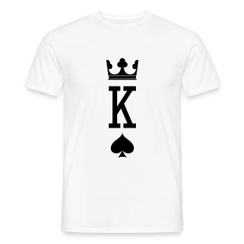 King And Queen Skull - 1 Of 2 Card Hearts Couple - Männer T-Shirt - Weiß - Vorne - AI Model Male 178 dark (178cm)