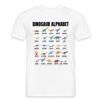 Dinosaur Alphabet - Types Of Dinosaurs - Dino - Men's T-Shirt - white - Front - AI Model Male 178 dark (178cm)