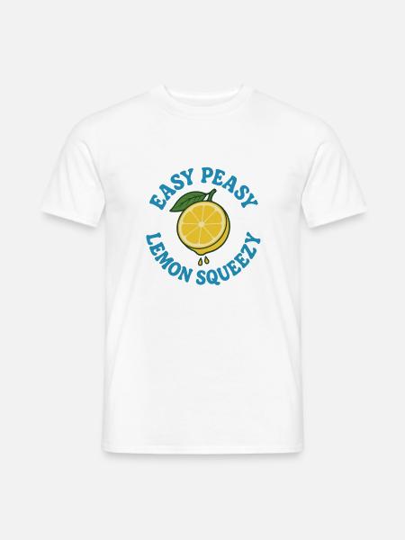 Easy Peasy Lemon Squeezy Zitrone Design - Männer T-Shirt - Weiß