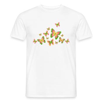 Schmetterling Falter Insekten Frühling Sommer bunt - Männer T-Shirt - Weiß - Vorne - AI Model Male 178 dark (178cm)