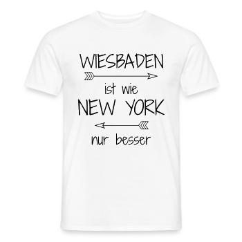 Wiesbaden - Männer T-Shirt - Weiß - Vorne - AI Model Male 178 dark (178cm)
