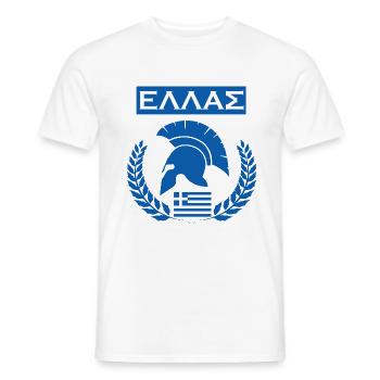 GREECE / HELLAS (1) - Men's T-Shirt - white - Front - AI Model Male 178 dark (178cm)