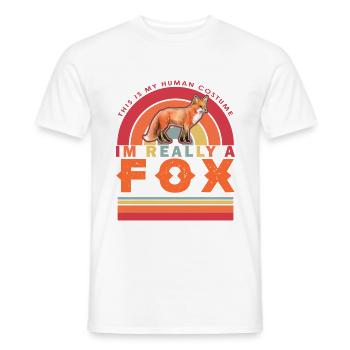 This Is My Human Costume I'm Really A Fox , Gift - Men's T-Shirt - white - Front - AI Model Male 178 dark (178cm)