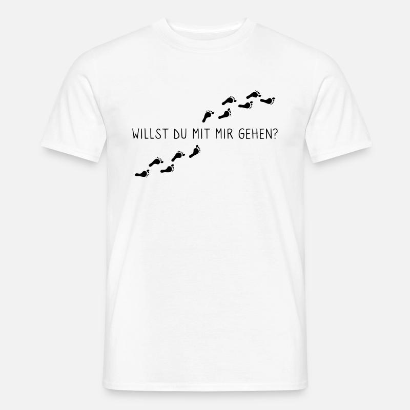 Willst du mit mir gehen? - Männer T-Shirt - Weiß