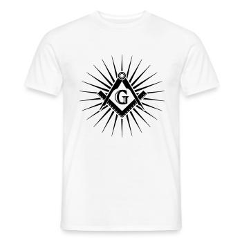 Freimaurer Symbol, Zirkel, Winkel, Gott, Geometrie - Männer T-Shirt - Weiß - Vorne - AI Model Male 178 dark (178cm)