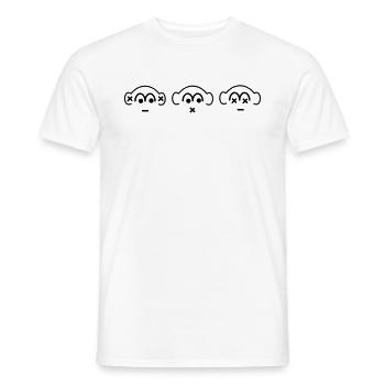 les trois singes - T-shirt homme - blanc - Devant - AI Model Male 178 dark (178cm)