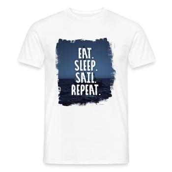EAT. SLEEP. SAIL. REPEAT - Men's T-Shirt - white - Front - AI Model Male 178 dark (178cm)