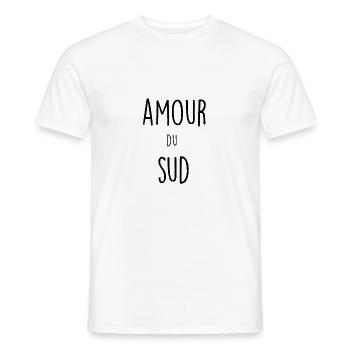 Amour Du Sud teeshirt suddiste stylé original - T-shirt homme - blanc - Devant - AI Model Male 178 dark (178cm)