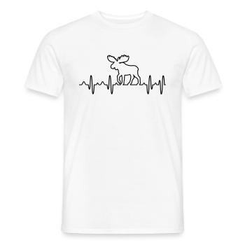 Elch Herzschlag EKG Herzlinie Shirt - Männer T-Shirt - Weiß - Vorne - AI Model Male 178 dark (178cm)