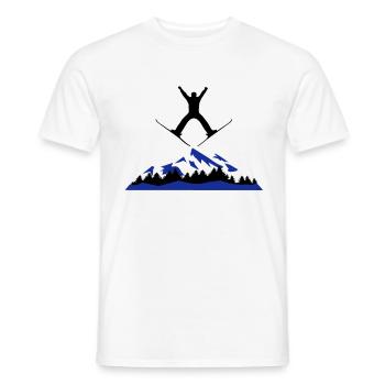 Ski, Skifahrer und Berge - Männer T-Shirt - Weiß - Vorne - AI Model Male 178 dark (178cm)