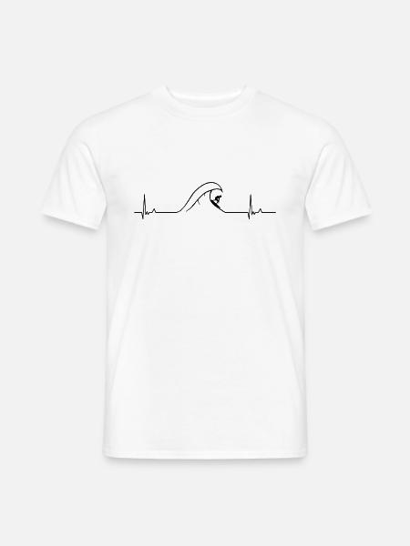 Surfer Herzschlag - Männer T-Shirt - Weiß