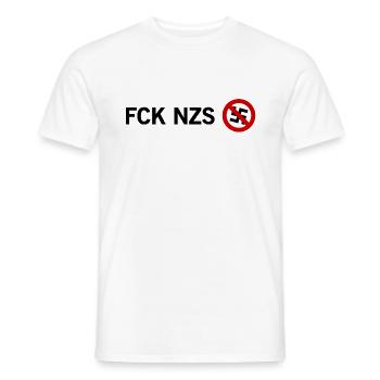 FCK NZS - Männer T-Shirt - Weiß - Vorne - AI Model Male 178 dark (178cm)
