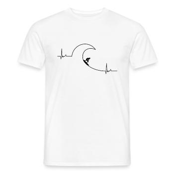 Battement de coeur de surf - T-shirt homme - blanc - Devant - AI Model Male 178 dark (178cm)