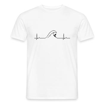 Surfen Herzschlag - Männer T-Shirt - Weiß - Vorne - AI Model Male 178 dark (178cm)