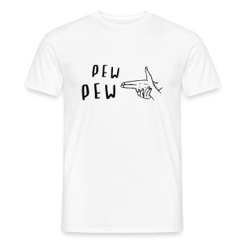 Pew Pew Artsy Meme - Männer T-Shirt - Weiß - Vorne - AI Model Male 178 dark (178cm)