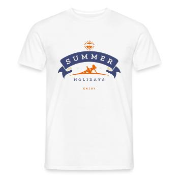 Summer Holidays Enjoy Beach Girl Beach Party - T-shirt homme - blanc - Devant - AI Model Male 178 dark (178cm)