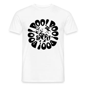 Halloween Little Ghosts And Bats Black Spooky Boo - Men's T-Shirt - white - Front - AI Model Male 178 dark (178cm)