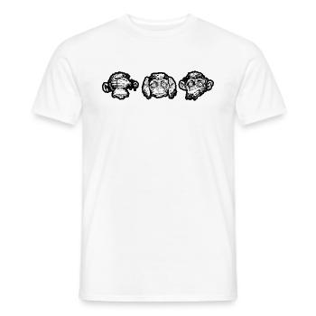 Les trois singes - T-shirt homme - blanc - Devant - AI Model Male 178 dark (178cm)