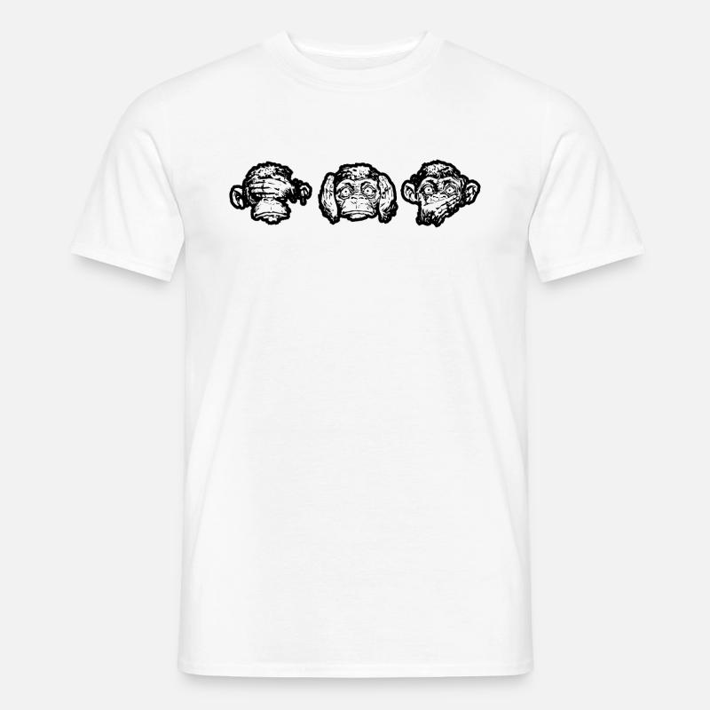 Die drei Affen - Männer T-Shirt - Weiß