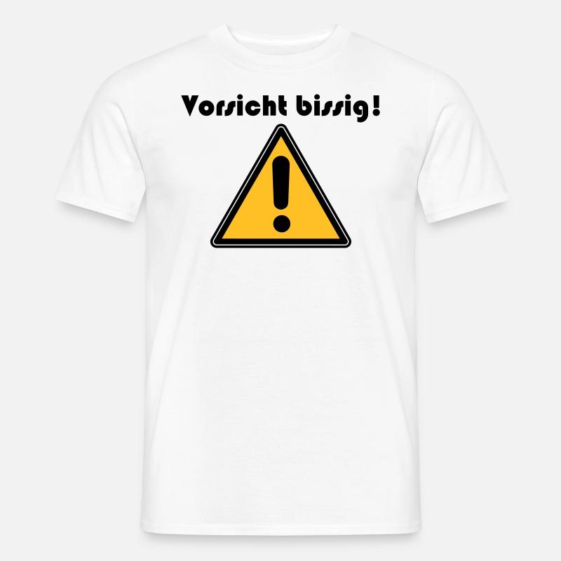 Vorsicht bissig - Männer T-Shirt - Weiß