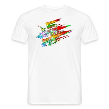 Shooting stars in colorful, the gift idea - Men's T-Shirt - white - Front - AI Model Male 178 dark (178cm)