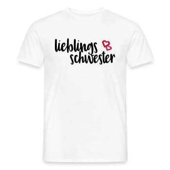 Lieblingsschwester Geschwisterliebe Geschenk - Männer T-Shirt - Weiß - Vorne - AI Model Male 178 dark (178cm)