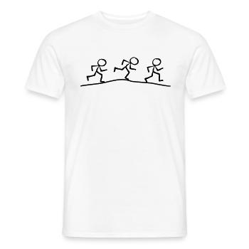 Strichmännchen laufen Wettrennen - Männer T-Shirt - Weiß - Vorne - AI Model Male 178 dark (178cm)