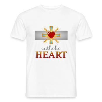 Catholic Heart - Männer T-Shirt - Weiß - Vorne - AI Model Male 178 dark (178cm)