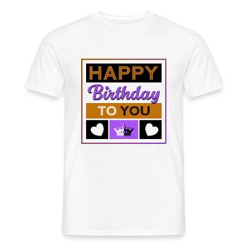 Happy Birthday to you 2023 1 - Männer T-Shirt - Weiß - Vorne - AI Model Male 178 dark (178cm)