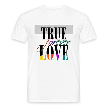 Le véritable amour pour toujours - T-shirt homme - blanc - Devant - AI Model Male 178 dark (178cm)
