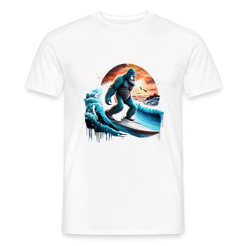 big foot surf - Men's T-Shirt - white - Front - AI Model Male 178 dark (178cm)