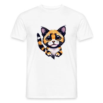 Un beau chat orange, avec son pelage lumineux, - T-shirt homme - blanc - Devant - AI Model Male 178 dark (178cm)