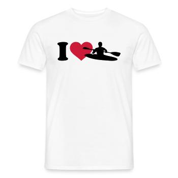 I love Kayak - Men's T-Shirt - white - Front - AI Model Male 178 dark (178cm)