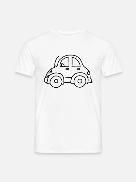 Auto Tekenen Auto Motor Gift Idee Schets - Heren T-shirt - wit