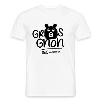 Ours grognon 365 jours par an ! - T-shirt homme - blanc - Devant - AI Model Male 178 dark (178cm)
