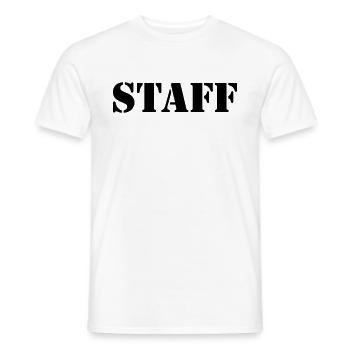 staff - T-shirt homme - blanc - Devant - AI Model Male 178 dark (178cm)