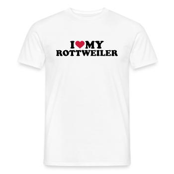 I love my Rottweiler - Men's T-Shirt - white - Front - AI Model Male 178 dark (178cm)