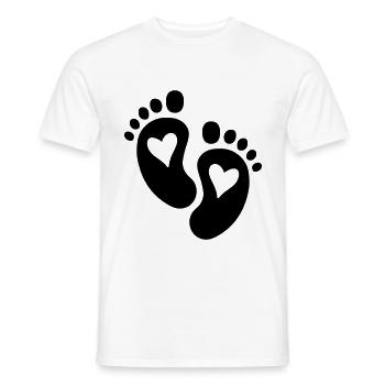 Pieds de bébé Coeur - T-shirt homme - blanc - Devant - AI Model Male 178 dark (178cm)