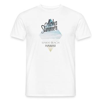 Aloha Summer Hawaii - T-shirt homme - blanc - Devant - AI Model Male 178 dark (178cm)