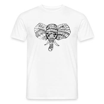 Éléphant Inde - T-shirt homme - blanc - Devant - AI Model Male 178 dark (178cm)